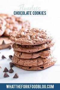 Flourless Chocolate Cookies image with text for Pinterest
