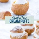 Gluten Free Cream Puff Recipe collage image with text for Pinterest