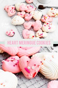 Heart Meringue Cookie Recipe collage image with text for Pinterest