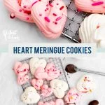 Heart Meringue Cookie Recipe collage image with text for Pinterest