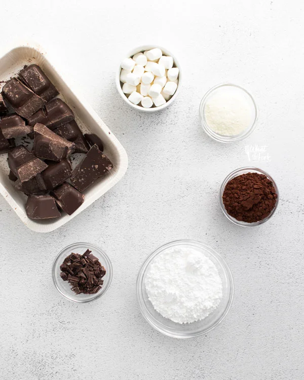 ingredients for hot chocolate bombs