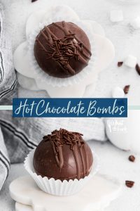 Simple Homemade Hot Chocolate Bombs collage image with text for Pinterest