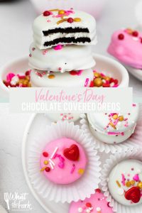 Valentine's Chocolate Covered Oreos collage image with text for Pinterest
