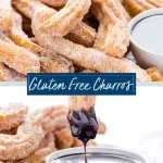 Gluten Free Churros Recipe collage image with text for Pinterest