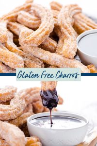 Gluten Free Churros Recipe collage image with text for Pinterest