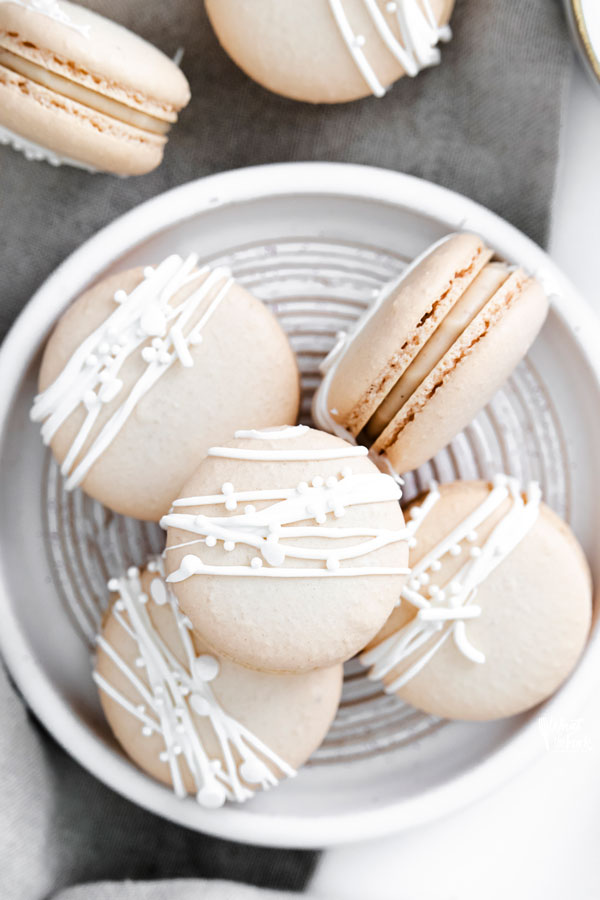 Baileys Irish Cream Macaron Recipe on a small white plate