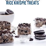 Gluten Free Cookies and Cream Rice Krispie Treats image with text for Pinterest