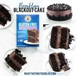 Gluten Free Brooklyn Blackout Cake collage image with text for Pinterest