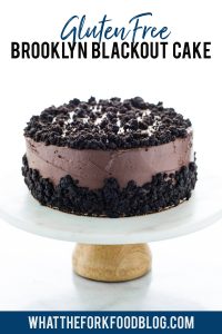 Gluten Free Brooklyn Blackout Cake image with text for Pinterest