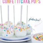 Gluten Free Confetti Cake Pop Recipe image with text for Pinterest