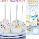 Gluten Free Confetti Cake Pop Recipe collage image with text for Pinterest