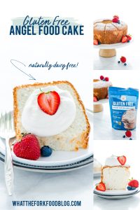 Simple Gluten Free Angel Food Cake Recipe collage image with text for Pinterest