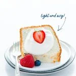 Simple Gluten Free Angel Food Cake Recipe image with text for Pinterest