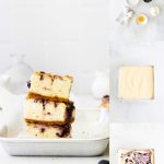 Gluten Free Blueberry Cheesecake Bars collage image with text for Pinterest