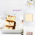 Gluten Free Blueberry Cheesecake Bars collage image with text for Pinterest