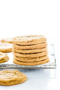 a stack of Gluten Free Brown Sugar Cookies on a wire rack