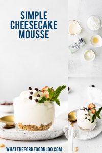 Gluten Free Cheesecake Mousse collage image with text for Pinterest