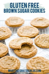 Gluten Free Brown Sugar Cookies image with text for Pinterest