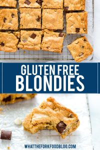 gluten free blondies collage image with text for Pinterest