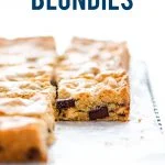 gluten free blondies image with text for Pinterest