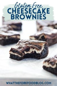 Gluten Free Cheesecake Brownies image with text for Pinterest