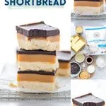 Gluten Free Millionaire Shortbread image collage with text for Pinterest