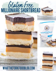Gluten Free Millionaire Shortbread image collage with text for Pinterest