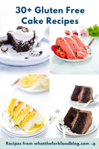 The Best Gluten Free Cake Recipes collage image with text for Pinterest