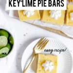 Gluten Free Key Lime Pie Bars image with text for Pinterest