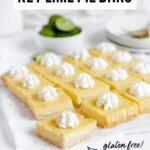 Gluten Free Key Lime Pie Bars image with text for Pinterest