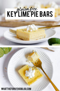 Gluten Free Key Lime Pie Bars collage image with text for Pinterest