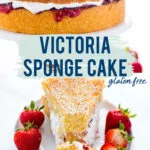 Gluten Free Victoria Sponge Cake collage image with text for Pinterest