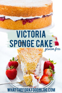 Gluten Free Victoria Sponge Cake collage image with text for Pinterest