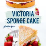 Gluten Free Victoria Sponge Cake collage image with text for Pinterest