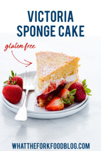 Gluten Free Victoria Sponge Cake image with text for Pinterest
