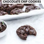 Gluten Free Andes Mint Chocolate Chip Cookies image with text for Pinterest