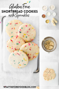 Gluten Free Shortbread Cookies with Sprinkles (Funfetti) collage image with text for Pinterest