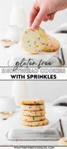 Gluten Free Shortbread Cookies with Sprinkles (Funfetti) collage image with text for Pinterest