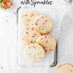 Gluten Free Shortbread Cookies with Sprinkles (Funfetti) image with text for Pinterest