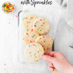 Gluten Free Shortbread Cookies with Sprinkles (Funfetti) image with text for Pinterest