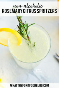Non-Alcoholic Rosemary Citrus Spritzers image with text for Pinterest