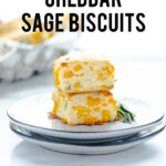 Gluten Free Cheddar Sage Biscuit Recipe image with text for Pinterest