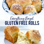 Gluten Free Rolls Recipe with Everything Bagel Seasoning collage image with text for Pinterest