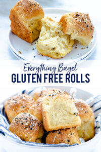 Gluten Free Rolls Recipe with Everything Bagel Seasoning collage image with text for Pinterest