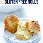 Gluten Free Rolls Recipe with Everything Bagel Seasoning image with text for Pinterest