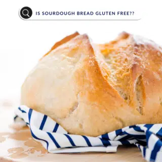 image of a gluten free sourdough bread with a search box and text that says Is Sourdough Bread Gluten Free
