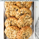 Gluten Free Oatmeal Raisin Cookies image with text for Pinterest
