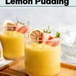 Easy Lemon Pudding Recipe image with text for Pinterest