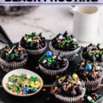 Black Frosting Recipe (American Buttercream) image with text for Pinterest