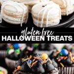 collage image of gluten free Halloween Treats with text for Pinterest